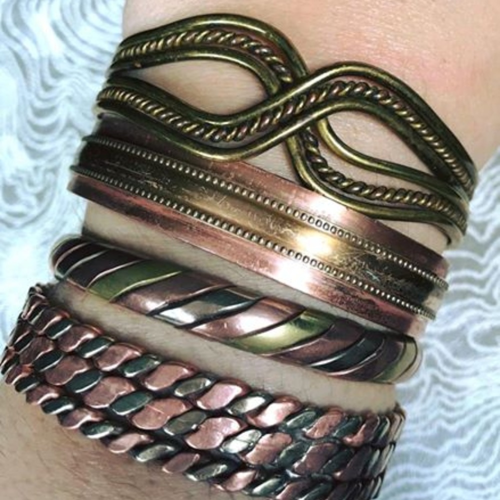 Bundle of Vintage BOHO Earthy Copper Bracelets!
